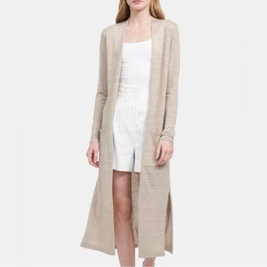Theory Beige Long Cardigan